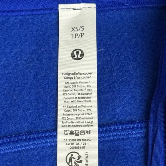 NWT Lululemon Scuba Oversized Half-Zip Hoodie Galactic Cobalt SIZE XS / S - Picture 12 of 12